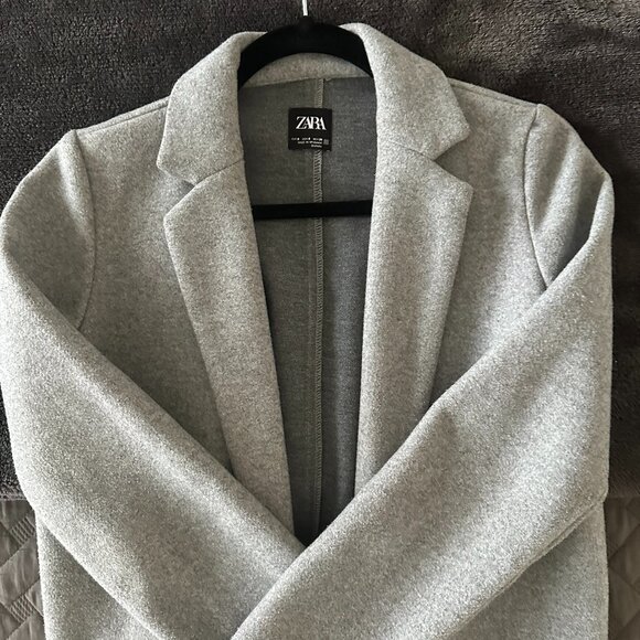 Grey Wool Blend Trench Coat - Size S - Picture 5 of 6